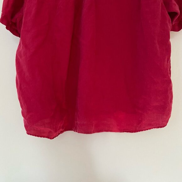 Eddie Bauer 100% Linen Red Button Down T Shirt Men's 3XL with Chest Pockets - Picture 6 of 9
